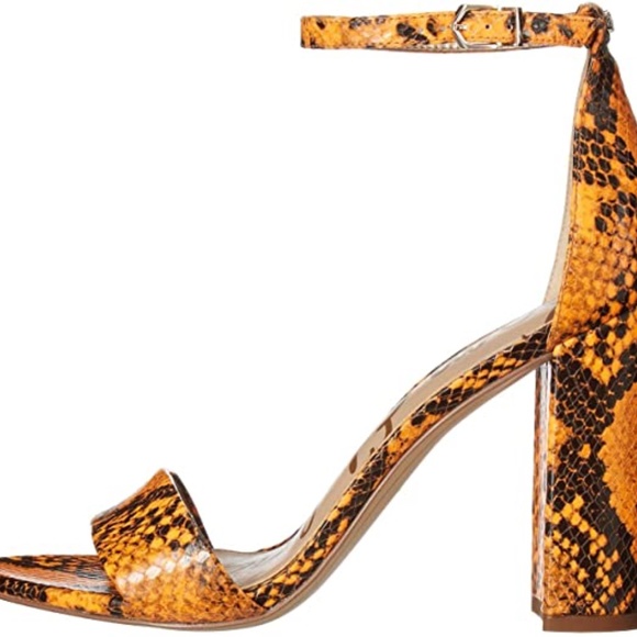 NWOT Sam Edelman “Yaro” Orange Snake Heels - Picture 4 of 9